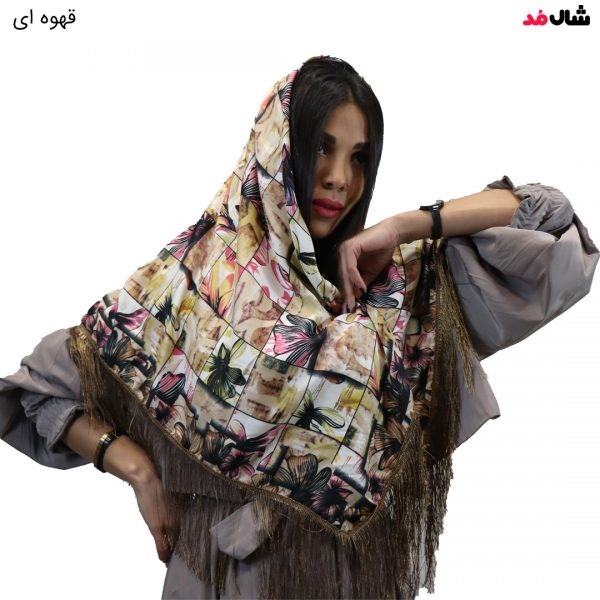 روسری ابریشمی آلما ترکمن ریشه ابریشمی ، طرحی زیبا